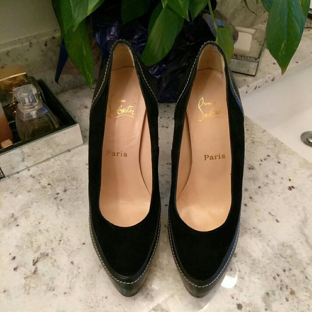 Authentic Christian Louboutin Suede/Leather Pumps
